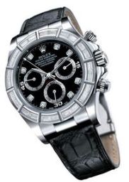 Rolex Daytona White Gold 24 Baguette Strap Black Diamond (116589br)