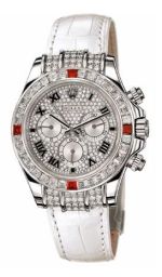 Rolex Daytona White Gold Diamond Ruby Strap (1165994ru-0002)