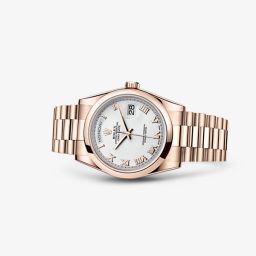 Rolex Day-Date 36 Everose Domed President Ivory Roman (118205f-0016)