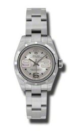 Rolex No date Silver Dial Automatic Stainless Steel Ladies Watch 176210SMAXI
