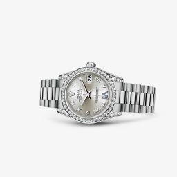 Rolex Datejust 31 White Gold Diamond Shoulders President Silver Roman (178159-0052)