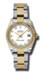 Rolex Datejust White Dial Automatic Stainless Steel and 18kt Gold Ladies Watch 178243WRO