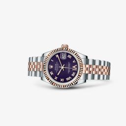 Rolex Datejust 31 Rolesor Everose Fluted Jubilee Purple Roman (178271-0072)