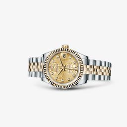 Rolex Datejust 31 Rolesor Fluted Jubilee Champagne Computer Diamonds (178273-0013)