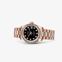 Rolex Datejust 31 Everose Fluted President Black Diamonds (178275f-0020)