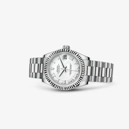 Rolex Datejust 31 White Gold Fluted President White Roman (178279-0067)