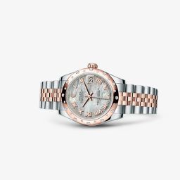 Rolex Datejust 31 Rolesor Everose Domed Diamond Jubilee Mother of Pearl Roman (178341-0005)