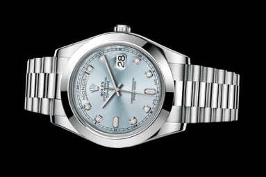 Rolex Day-Date II Platinum Silver Diamonds (218206-0009)