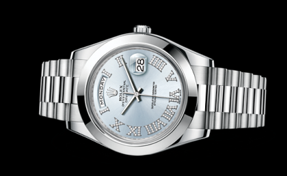 Rolex Day-Date II Platinum Diamond Romans (218206-0052)