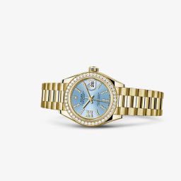 Rolex Lady-Datejust 28 Yellow Gold Diamond President Cornflower Diamonds (279138rbr-0008)
