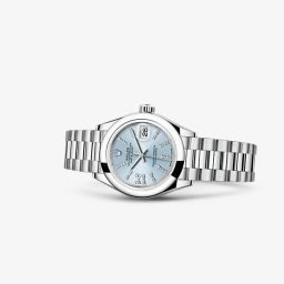 Rolex Lady-Datejust 28 Platinum President Ice Blue Diamonds (279166-0002)