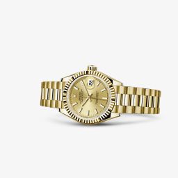 Rolex Lady-Datejust 28 Yellow Gold Fluted President Champagne (279178-0001)