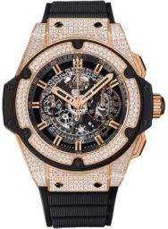 Hublot Big Bang King Power Unico Skeleton Dial Diamonds Automatic Chronograph Black Rubber Watch 701.OX.0180.RX.1704