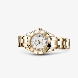 Rolex Datejust Pearlmaster 29 Yellow Gold 12 Diamond White Roman (80318-0054)