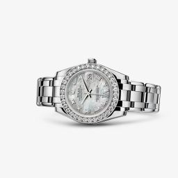 Rolex Datejust Pearlmaster 34 White Gold Diamond Mother of Pearl Roman (81299-0031)