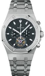 Audemars Piguet Royal Oak Tourbillion Chronograph Black Dial Steel Men's Watch 25977STOO1205ST02