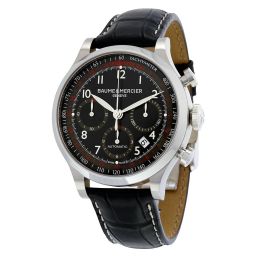 Baume and Mercier Capeland Black Dial Black Alligator Leather Men's Watch 10084