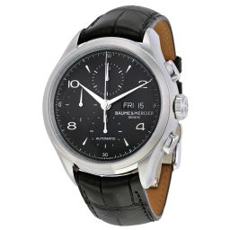 Baume Et Mercier Capeland Chronograph Black Dial Black Leather Men's Watch Moa10211