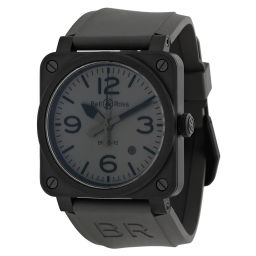 Bell & Ross Commando Grey Dial Grey Rubber Men's Watch R0392-COMMANDOCE