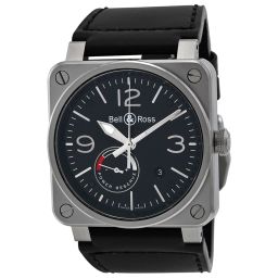 Bell & Ross Officer Automatic Black Dial Black Leather Men's Watch BR0397-BL-SI-SCA