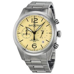 Bell & Ross Original Automatic Chronograph Beige Dial Men's Watch BR126-BEI-ST-SS