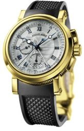 Breguet Marine Silver Dial 18kt Yellow Gold Black Rubber Men's Watch 5827BA125ZU