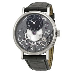 Breguet Tradition Black Skeleton Dial 18kt White Gold Black Leather Men's Watch 7027BBG99V6