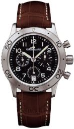 Breguet Type XX Transatlantique Chronograph Black Dial Brown Leather Men's Watch 3820STH29W6