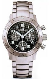 Breguet XX Transatlantique Black Dial Titanium Leather Men's Chronograph Watch 3820TIK2TW9