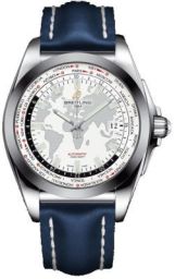 Breitling Galactic Unitime Antarctica White Dial Blue Leather Deployment Men's Watch WB3510U0-A777BLLD
