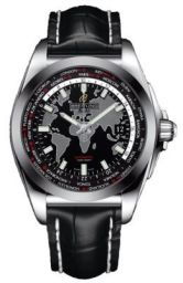 Breitling Galactic Unitime Black Crocodile Leather Men's Watch WB3510U4-BD94BKCD