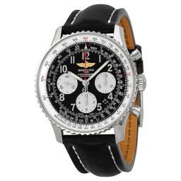 Breitling Navitimer 01 Chronograph Automatic Black Dial Black Leather Men's Watch AB012012-BB02BKLT