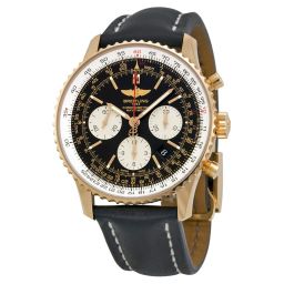 Breitling Navitimer 01 Chronograph Black Dial Black Leather Men's Watch RB012012-BA49BKLD