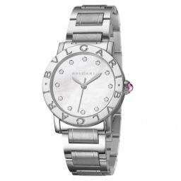 Bvlgari BVLGARI White Mother of Pearl Diamond Dial Stainless Steel 32mm Ladies Watch 101888