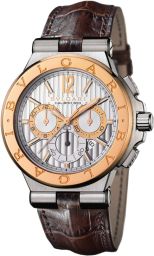 Bvlgari Diagono Silvered Dial Chronograph Men's Watch 101879