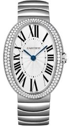 Cartier Baignoire Silver Dial 18kt White Gold Unisex Men's Watch WB520010