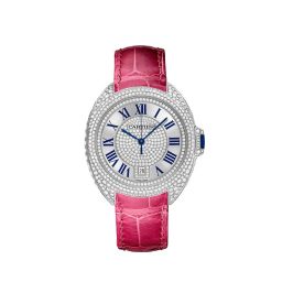 Cartier Clé 18K White Gold Set with Diamonds Dial Ladies Watch WJCL0019