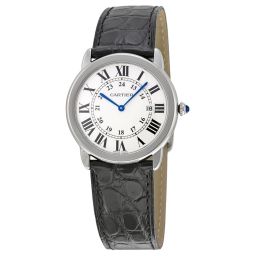 Cartier Ronde Solo Steel Black Leather Men's Watch W6700255