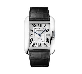 Cartier Tank Anglaise Silver Dial 18kt White Gold Men's Watch W5310033