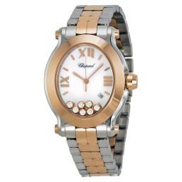 Chopard Happy Sport Oval 18kt Rose Gold Floating Diamonds Ladies Watch 278546-6003