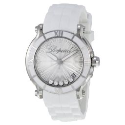 Chopard Happy Sport Silver Dial Floating Diamond Ladies Watch 278551-3001
