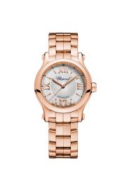 Chopard Happy Sport Silver Tone Dial 18 Carat Rose Gold Ladies Watch 274893-5003