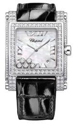 Chopard Happy Sport Square II Mother of Pearl Diamond Ladies Watch 283571-1001
