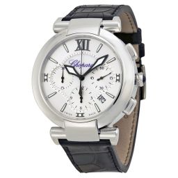 Chopard Imperiale Chronograph Automatic Silver Dial Stainless Steel Men's Leather Strap Watch 388549-3001