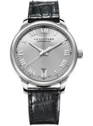 Chopard L.U.C. 1937 Classic Automatic Silver Dial Black Leather Men's Watch 168544-3002