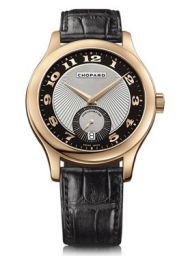 Chopard L.U.C. Classic Mark III Black and Silver Guilloche Dial Automatic Rose Gold Men's Watch 161905-5001