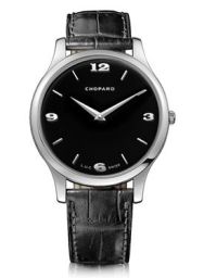 Chopard L.U.C Classic XP Black Dial White Gold Leather Men's Watch 161902-1001