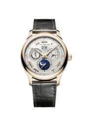 Chopard L.U.C Lunar One Sunray Satin-Brushed Silver Dial 18 Carat Rose Gold Men's Watch 161927-5001