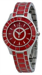 Dior Christal Red Dial Red Ceramic Ladies Watch CD143111M001