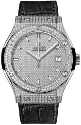 Hublot Classic Fusion Diamond Dial Black Leather Titanium Case Automatic Men's Watch 565.NX.9010.LR.1704